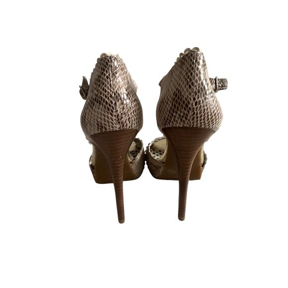 JESSICA SIMPSON Snake Print Leather Heels Sandals Size 5 - Picture 5 of 8